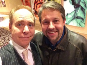 Me and Teller after the magic show in which I played no part and he was essential. 